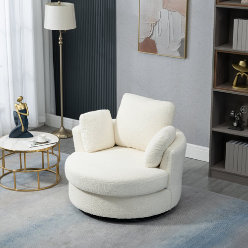 Rosdorf Park Dahlonega Upholstered Swivel Barrel Chair & Reviews